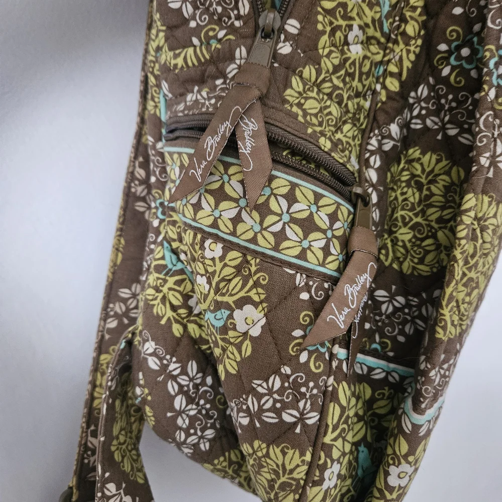 Vera Bradley Floral Brown and Green Backpack